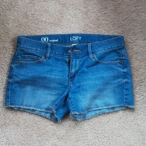 Loft blue wash denim shorts